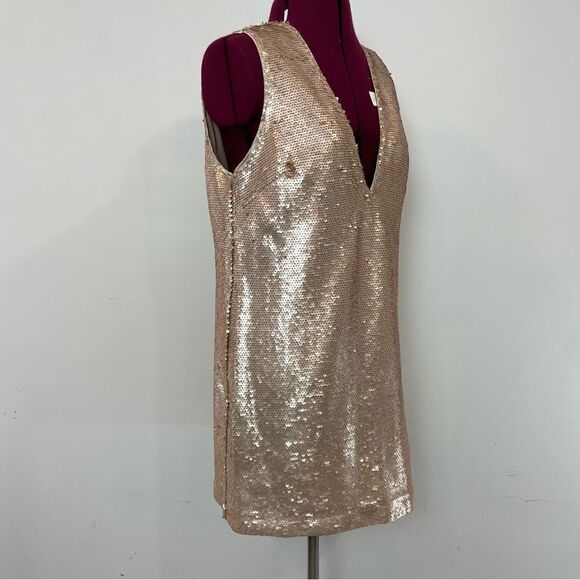 Forever 21 Golden Tone Mini Cocktail Party Dress Sequences - Picture 4 of 7